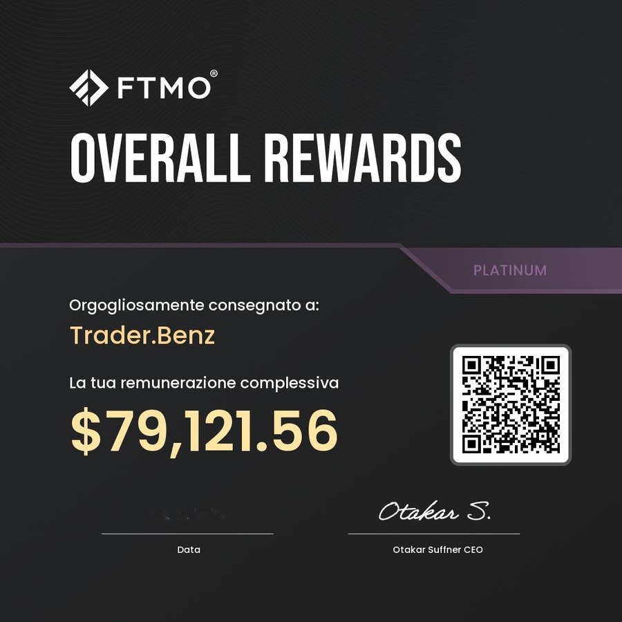 Certificato Overall Rewards Platinum — apri per vedere tutti i payout